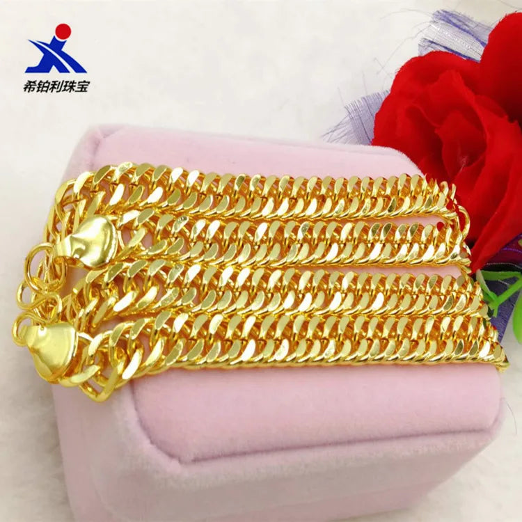 Boss Chain Necklace 24K Gold AU999 Men's - Thick chain, heavy gold, a must-have for elites, a quality accessory for