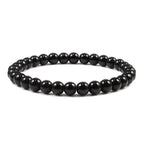 Natural Stone Bracelet Men 6/8/10mm White Black Dull Polish Matte Onyx Agates Shiny Round Beads Yoga Jewelry Bracelets