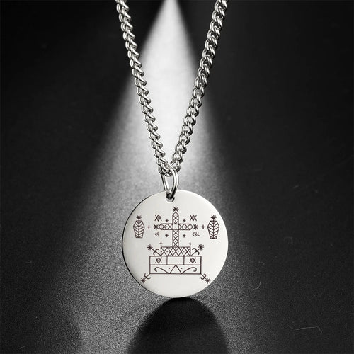 Baron Samedi Voodoo Pendant Necklace — Stainless Steel