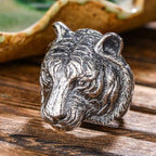 925 Thai silver domineering relief cameo tiger head mens rings classic charm handsome ring adjustable banquet jewelry gift