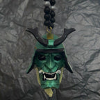 Samurai-Kabuto Helmet Hannya Japanese Oni Car Rear View Mirror Charm Japanese Ghosts Hanging Ornament Personalized Pendant