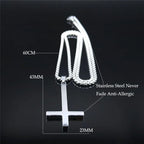 Witchcraft Pagan Stainless Steel Upside Down Cross Necklace Women/Men Inverted Cross Necklace Jewelry collier N8373S02