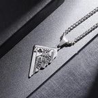 60cm Half Poker Card Pendant Necklace Hip Hop Lucky Ace of Spades Stainless Steel Long Chain Necklace for Men Vintage Jewelry