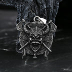 Biker 2024 New Punk 316L Stainless Steel Unique Style Viking Roman Helmet Mask Knight Axe Wrrior Pendant Necklace For Man Women