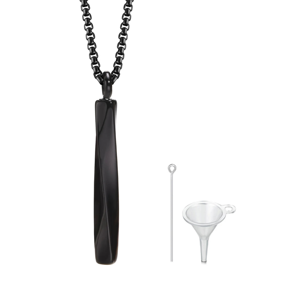 Vnox Stainless Steel Mobius Bar Pendant Necklaces for Men,Simple Cremation Ashes Urn Jewelry,Memorial Keepsake Collar Gifts