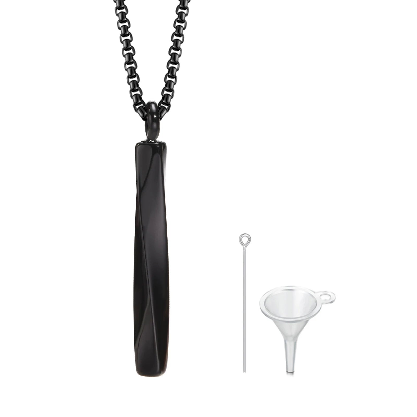 Vnox Stainless Steel Mobius Bar Pendant Necklaces for Men,Simple Cremation Ashes Urn Jewelry,Memorial Keepsake Collar Gifts