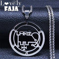 Gothic Demon Silver Pendant Necklace — Stainless Steel