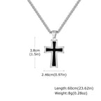 Minimal Cross Pendant — Silver Stainless