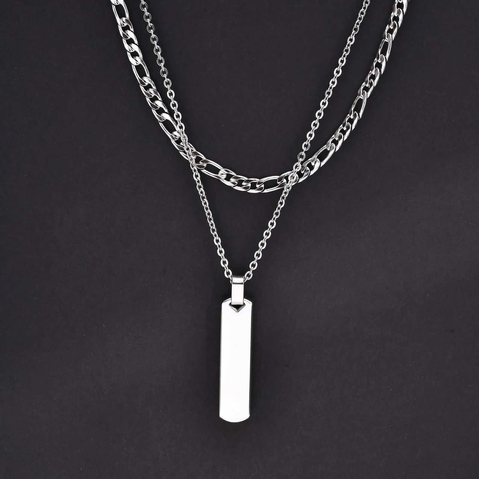 Double Layer Cuban Chain Necklace — SS