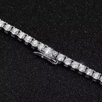 BXINY GRA Certified 3/4/5mm Moissanite Tennis Necklace S925 Silver Sparkling Lab Diamond for Women Men Hiphop Party