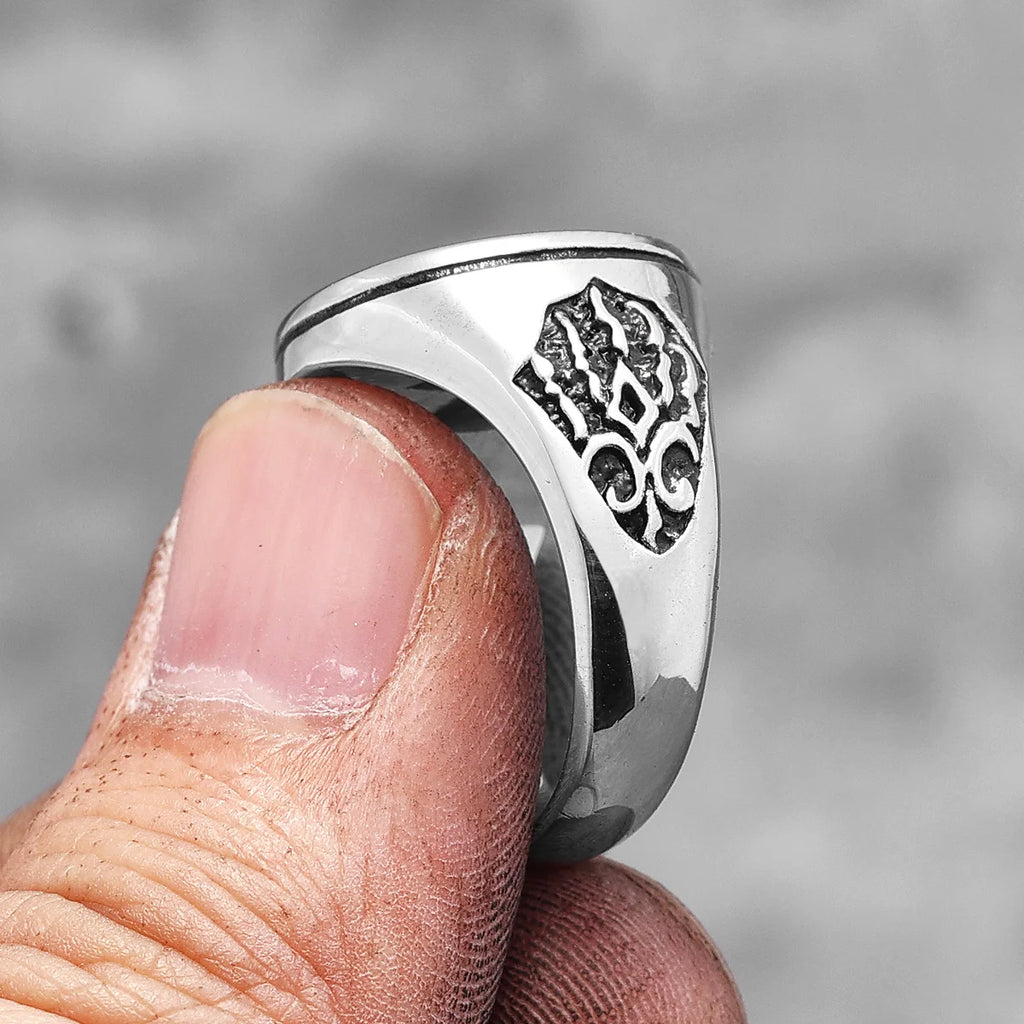 Viking Wizard Wolf Paw Stainless Steel Mens Rings Punk HipHop Unique Trendy for Male Biker Jewelry Creativity Gift