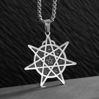 Stainless Steel Solomon Flower of Life Chakra Spirituality Necklace Archangel Sacred Geometry Metatron Pendant Jewelry Men Women