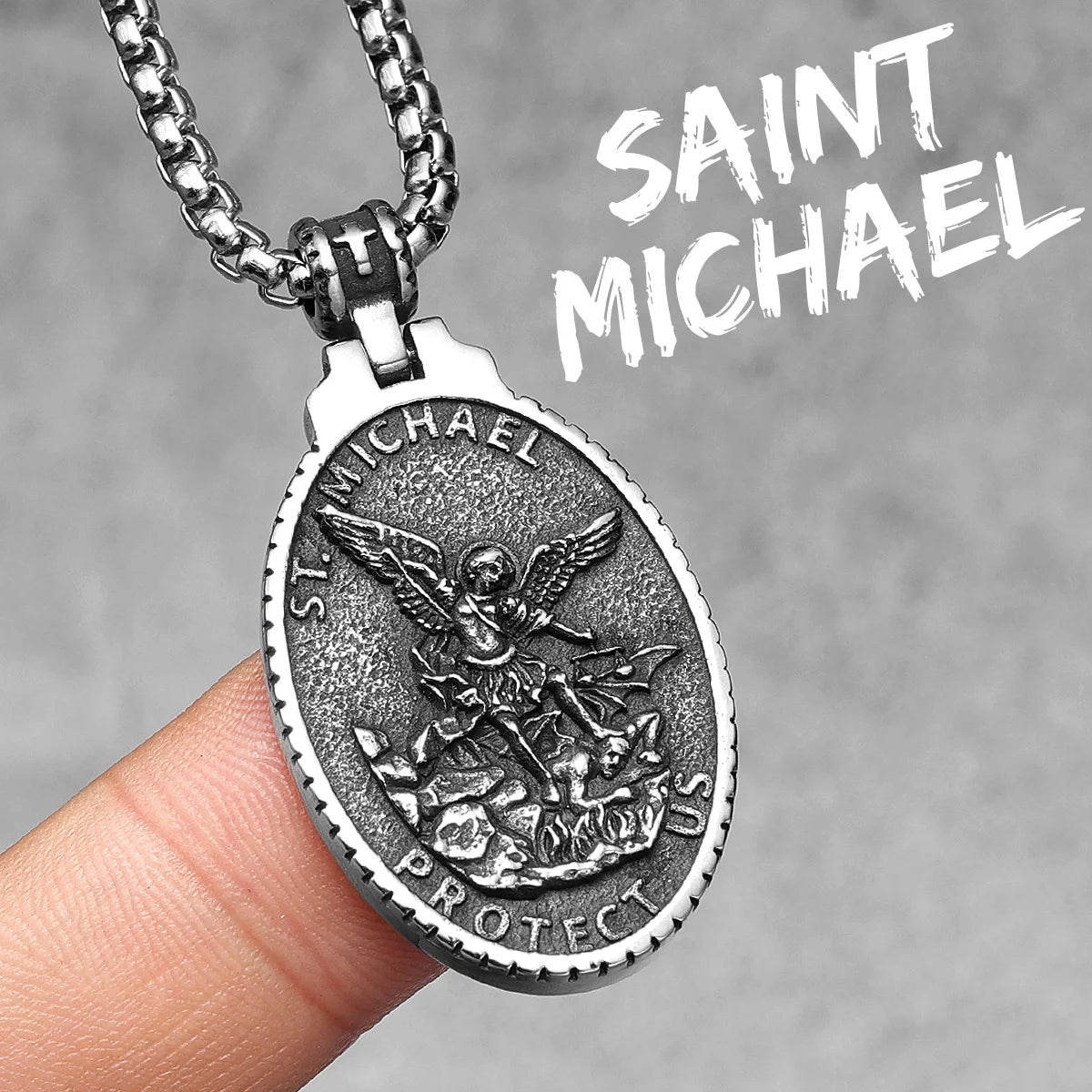 Angel Jesus Virgin Mary Pendant — Stainless Steel