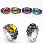 Evil Eye Gemstone Ring — Stainless Steel