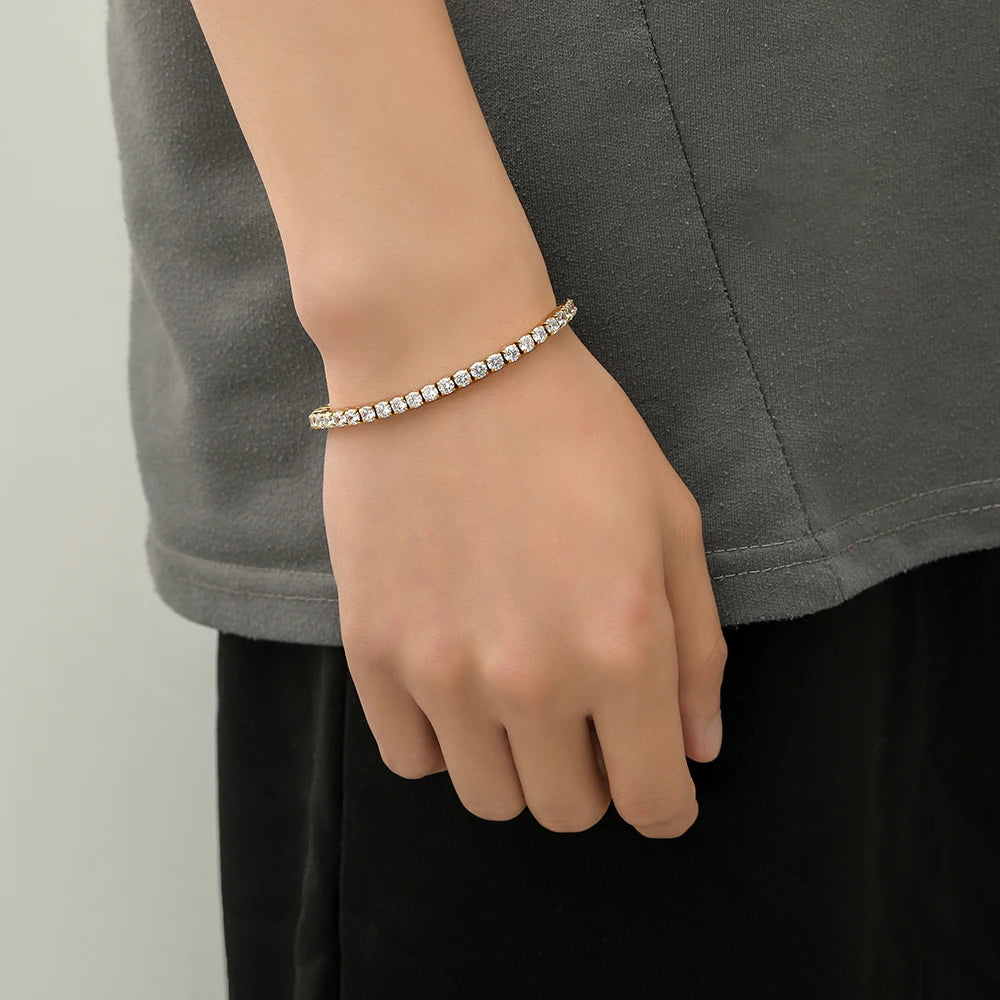 Iced Out Tennis Chain Necklace Stainless Steel
