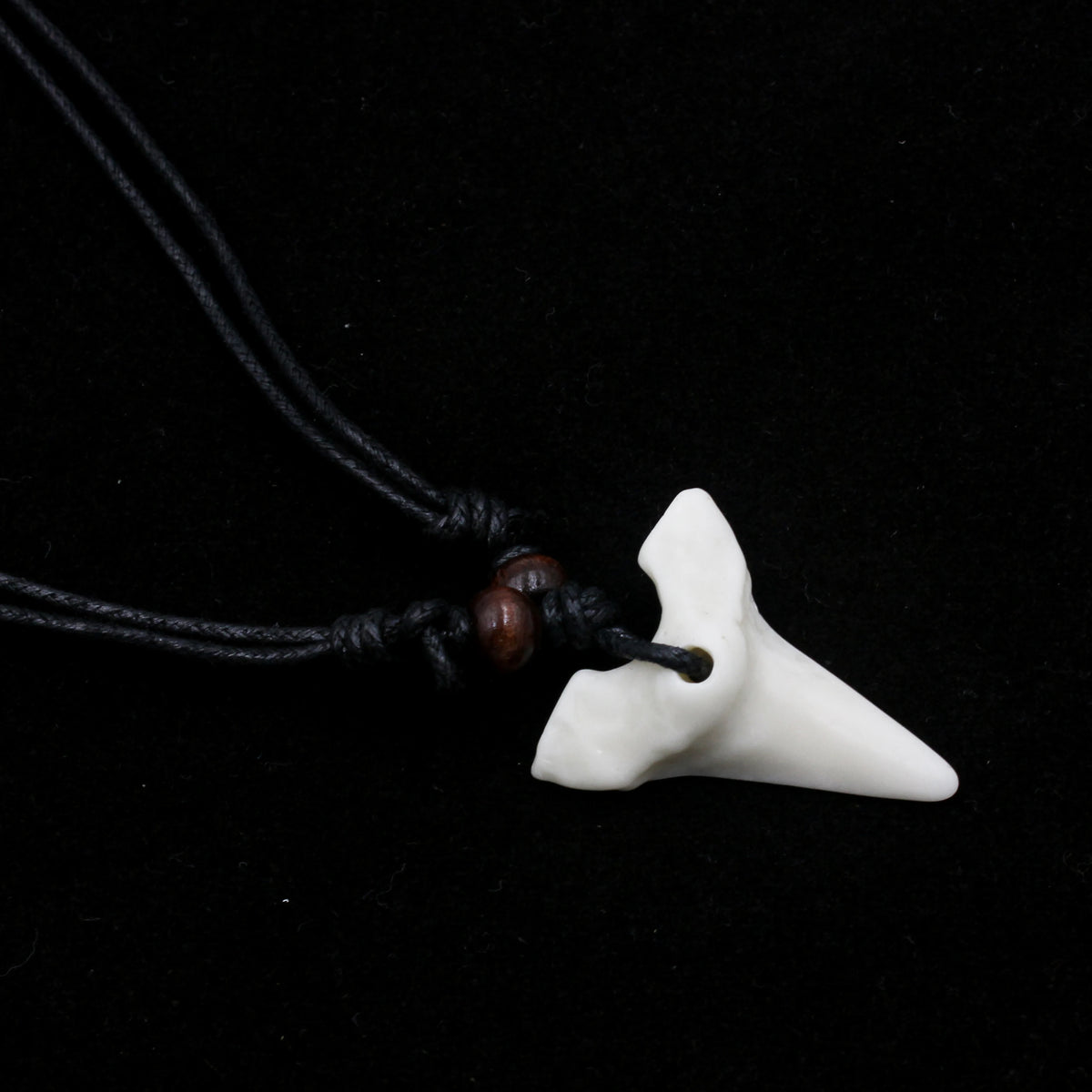 Carved Bone Shark Tooth Amulet Pendant Necklace