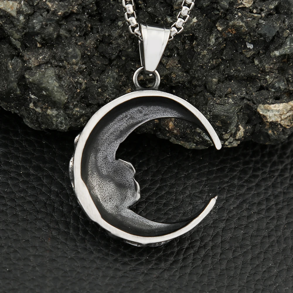 Moon Rose Pendant — Stainless Steel