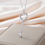 My Shape Saint Benedict Key Necklace for Women Men St. Benedict Key Shape Medal Pendants Chain Stainless Steel Religious Jewelry
