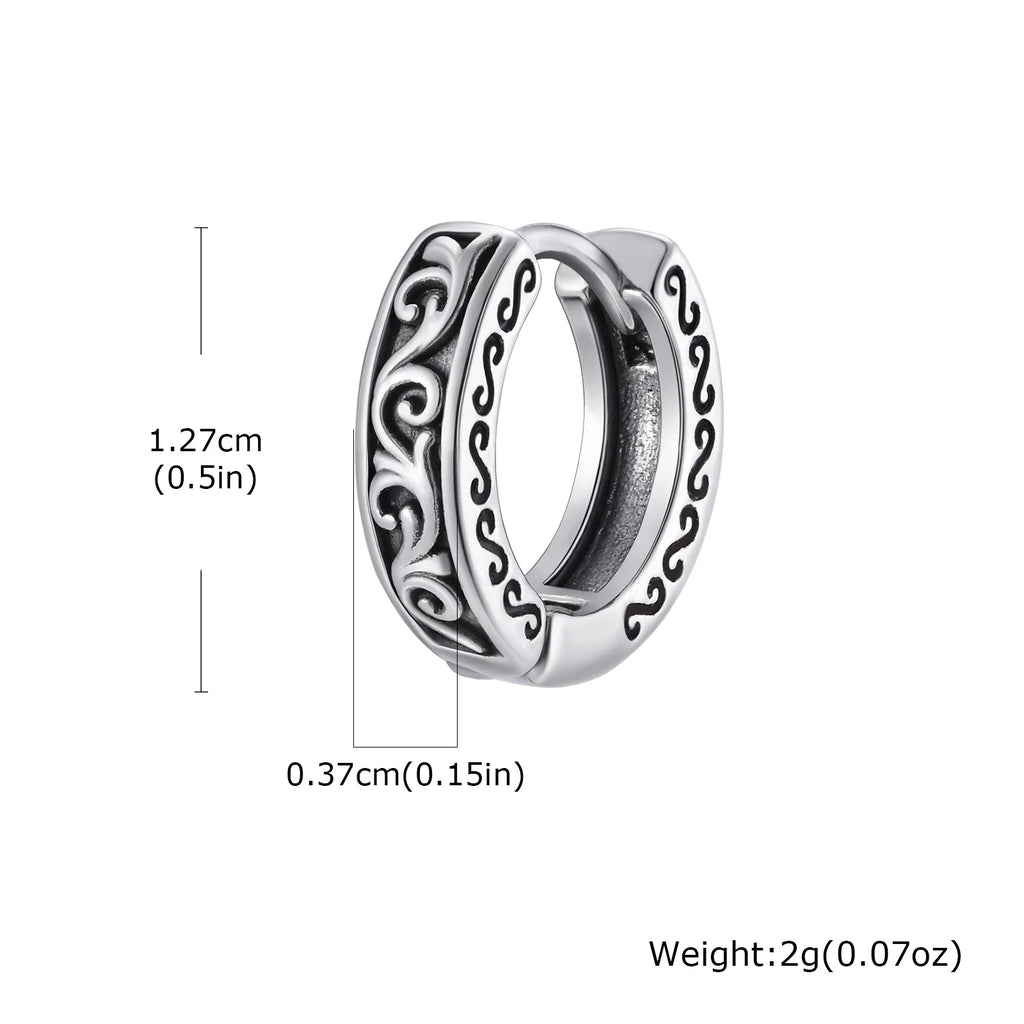 Punk Stainless Steel Hoop Earrings for Men Teens, Hypoallergenic Waterproof Small Huggies Earrings,Rock Hip Hop Cool