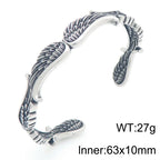 Vintage Open Cuff Bracelet for Men Feather Wing Celtic Knot Pattern Bangle Adjustable Jewelry Trendy Daily Gift