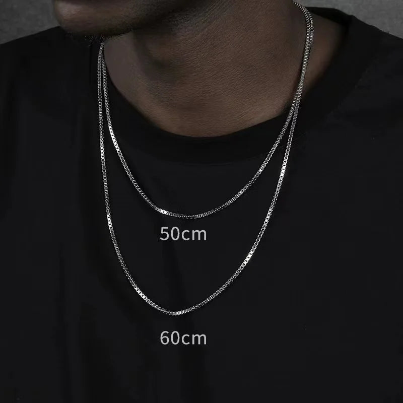 2mm Box Chain Necklace — Stainless Steel