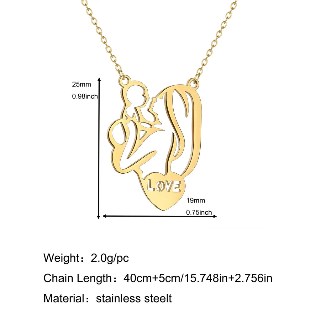 Mama Letter Pendant Necklace — Minimal