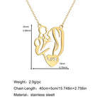 Mama Letter Pendant Necklace — Minimal