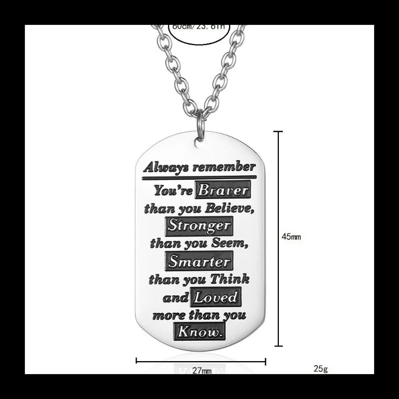 Square Pendant Necklace — Stainless Steel