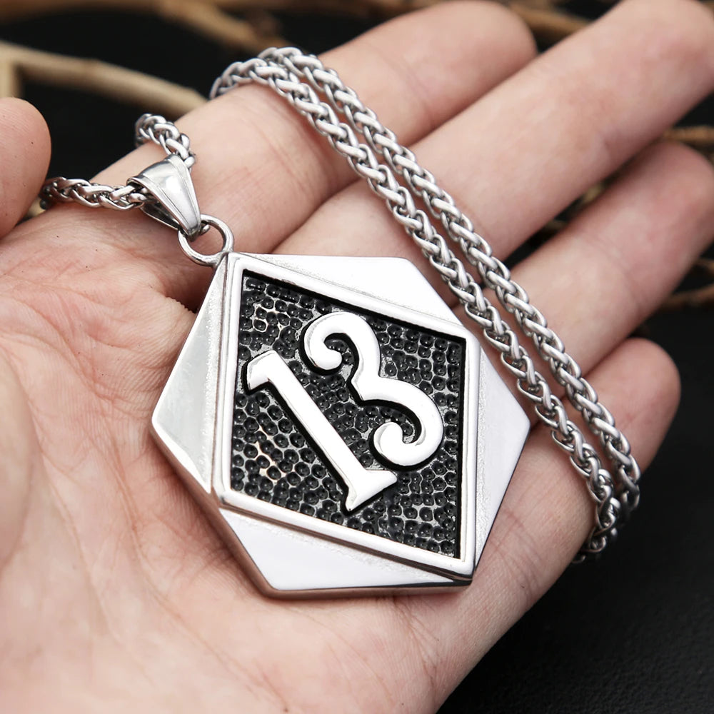 Lucky Number Pendant — Stainless Steel