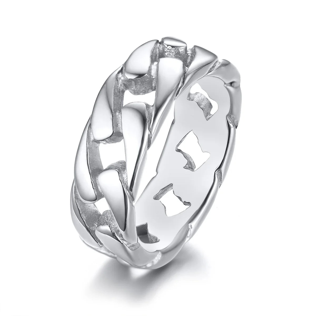Curb Link Chain Ring — Stainless Steel