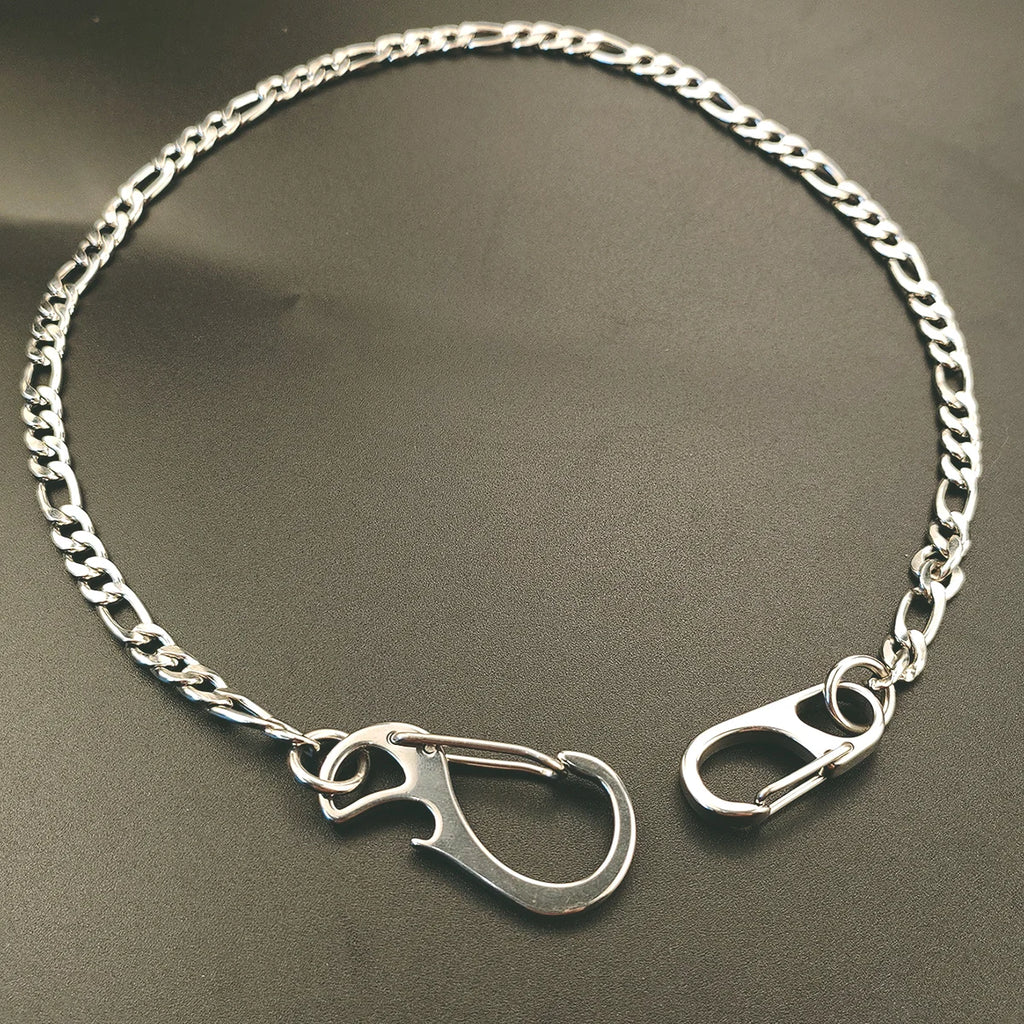 Figaro 3:1 Choker Necklace Jeans Chain 21 Inch — Stainless Steel