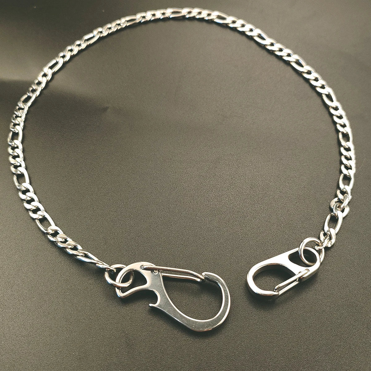 Figaro 3:1 Choker Necklace Jeans Chain 21 Inch — Stainless Steel