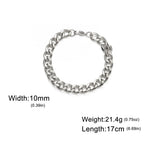 My Shape Fashion Cuban Chain Men Bracelet Stainless Steel 3/5/7/9mm Width Chain Bracelets Figaro Chain Boy Wrist Jewelry Couple