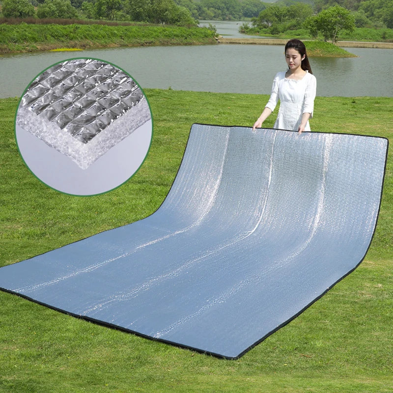 Waterproof Foam Foil Camping Mat EVA Aluminum Insulation Moisture-proof Picnic Pad Portable Beach Tent Floor Camping