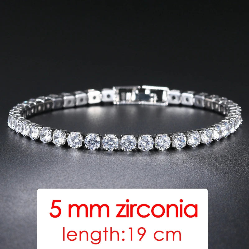 ZHOUYANG Tennis Bracelets For Women Simple Luxury Round Crystal Gold Color Bangle Chain Wedding Female Gift Wholesale Jewelry