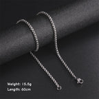 My Shape 10 pcs 60cm Box Chain Necklaces for Men 24 Inch Box Chain 2-3mm Chains Chokers Steel Color Fashion Jewelry Boys Gifts
