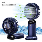 5000mAh Portable Fan Rechargeable 90° Foldable 5 Speed Mini Air Conditioner Small Fan Air Cooler with LED Digital