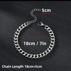 Cuban Black Bracelet 3mm-15mm Thick Size