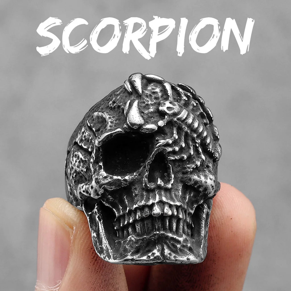Multi Skull Ring Black — Stainless Steel