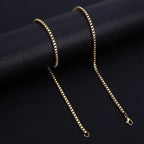 1.2mm Silver Color Stainless Steel Box Chain Necklace Hip Hop Men Necklace Fashion Titanium Steel Jewelry Trendy Gift