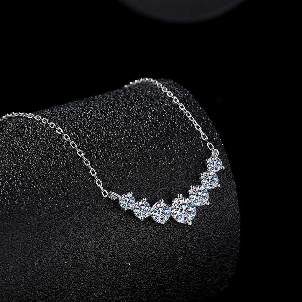 Luxury 18K Solid Platinum PT950 Necklace Moissanite Princess Pendant 2.8 carat D Color Moissanite Full Diamond Clavicle