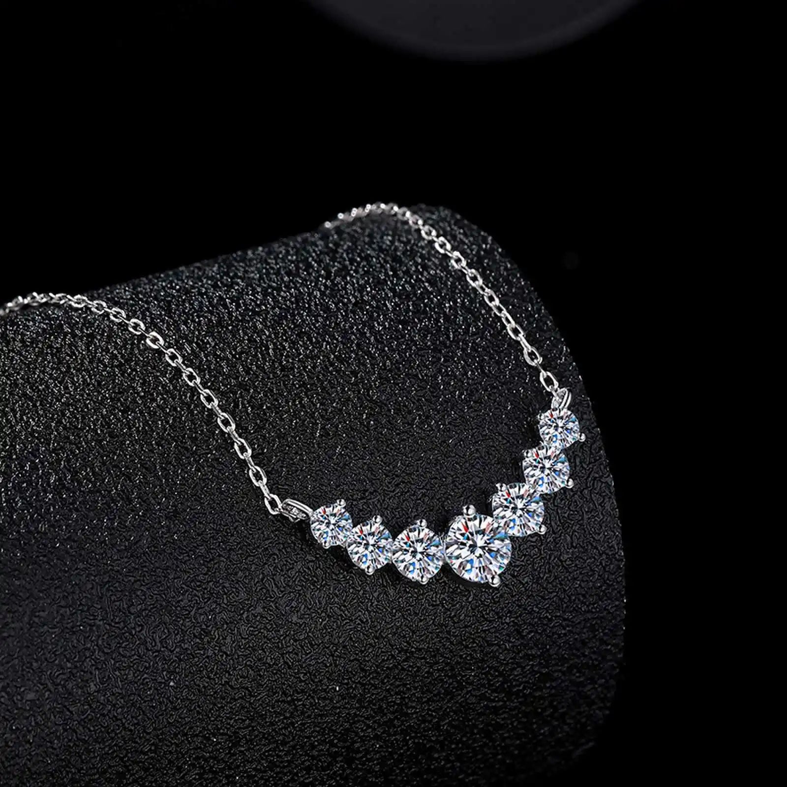 Luxury 18K Solid Platinum PT950 Necklace Moissanite Princess Pendant 2.8 carat D Color Moissanite Full Diamond Clavicle