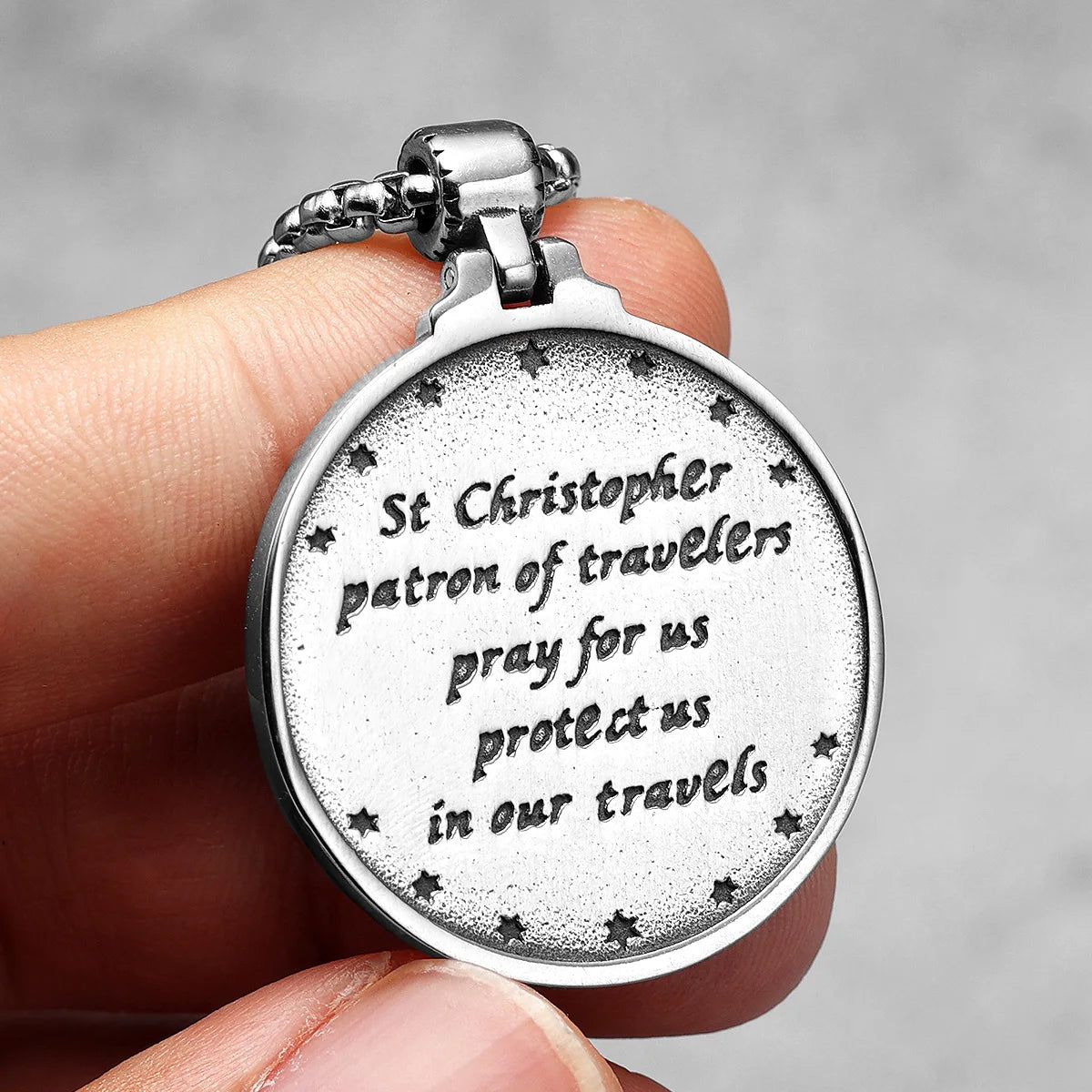 St. Christopher Pendant Necklace Stainless Steel