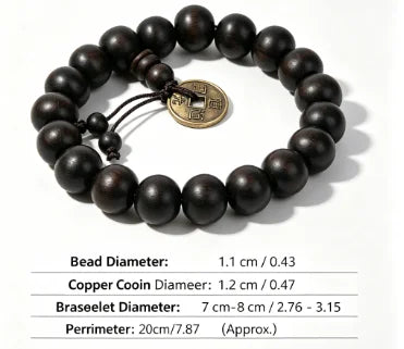 1Pc Wood Bead New Buddha Bracelet Buddhist Bangle Prayer Beads Copper Coin Women Men Lucky Religion Bracelets Charm