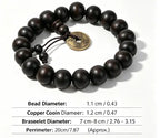 1Pc Wood Bead New Buddha Bracelet Buddhist Bangle Prayer Beads Copper Coin Women Men Lucky Religion Bracelets Charm