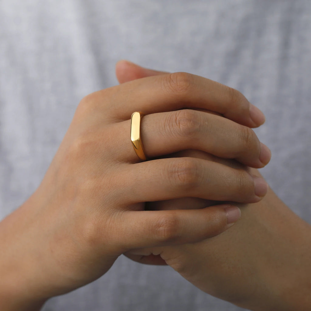 Skyrim Stainless Steel Signet Rings for Men Women Minimalist 5MM Wide Finger Rings 2026 Trend Wedding Couple Jewelry Gift Hot