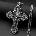 12 Apostles Jesus Crucifix Cross Christian Pendant Necklace for Women Men Stainless Steel Vintage 316L Amulet Chain