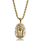 Gold Egyptian Pharaoh Pendant Necklace Statement