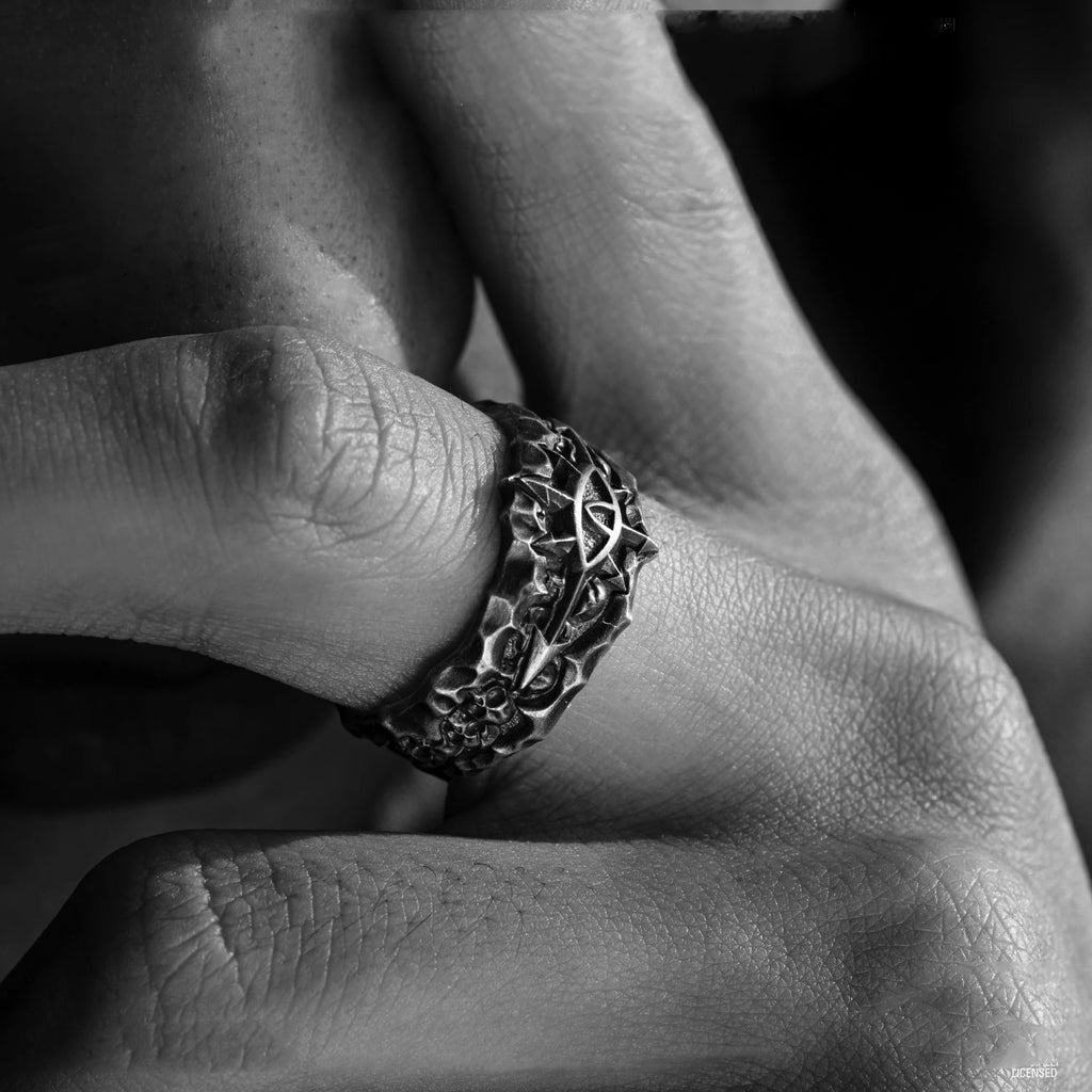 Gothic Eight Pointed Arrow Star Adjustable Open Ring