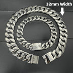 Stainless Steel 26/32mm Cuban Link Chain Necklace Hip Hop Punk Men's Chunky Waterproof Choker Jewelry SDA